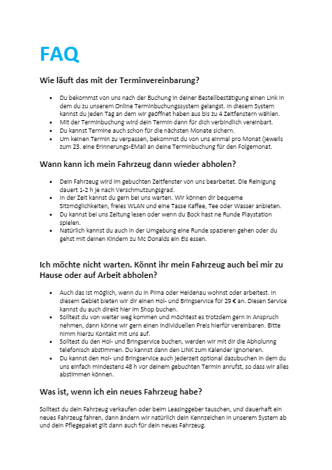 Monatliches Innenraumpflegepaket